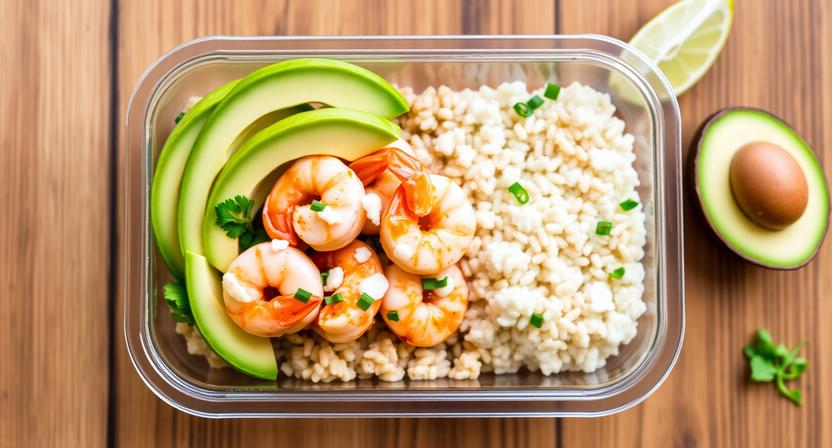 Quick shrimp taco bowl — healthy work lunch in 15 minutes