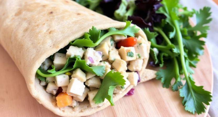 Greek yogurt chicken salad pita — quick protein packed work lunch