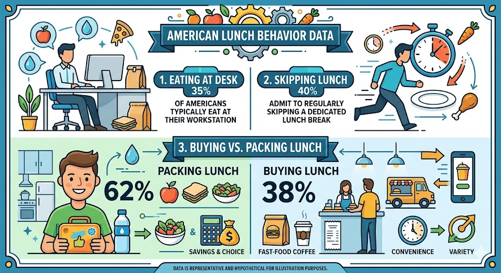 American lunch behavior insights — consumer data on low calorie lunch habits 2024